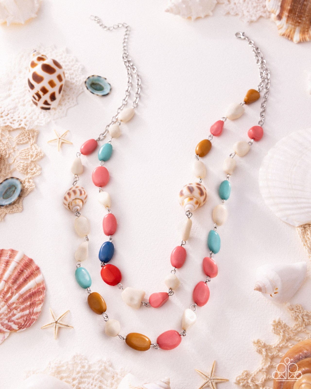 Paparazzi Steady Shells – Multi – Beads – Natural Shells – Necklace & Earrings