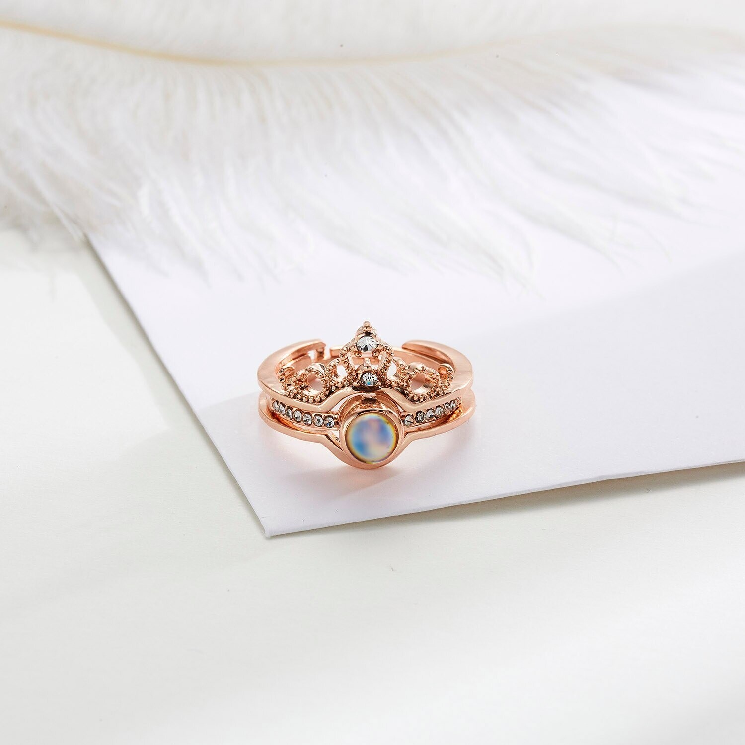 I Love You Ring Elegant Female Bridal Wedding Projection Set Rings Romantic