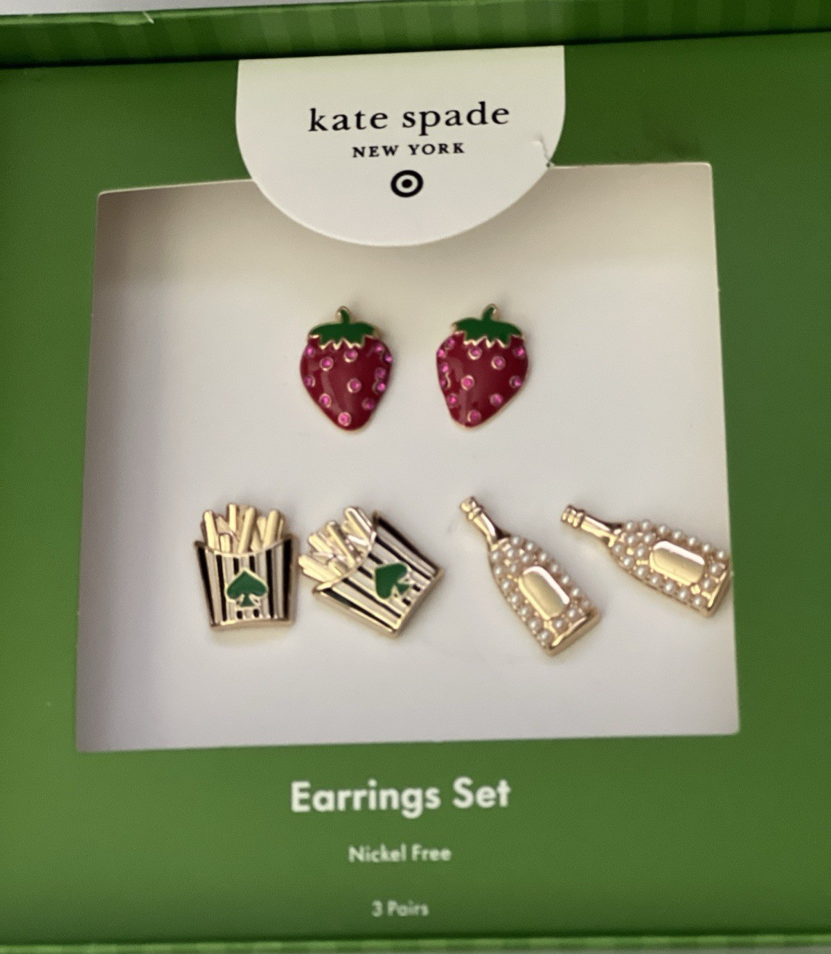Kate Spade New York x Target Mixed Novelty Stud Earrings Trio Set NWT