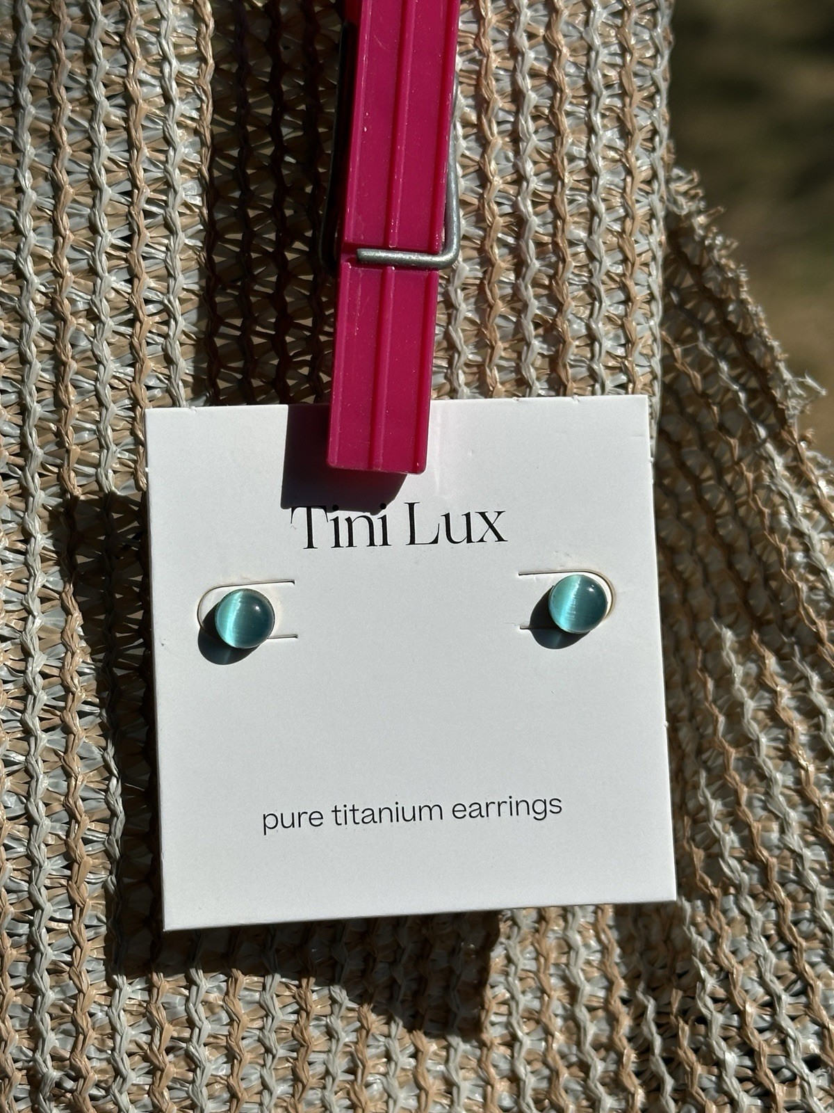 Tini Lux Blue and Gold 6mm Studs Titanium Hypoallergenic Nonallergenic