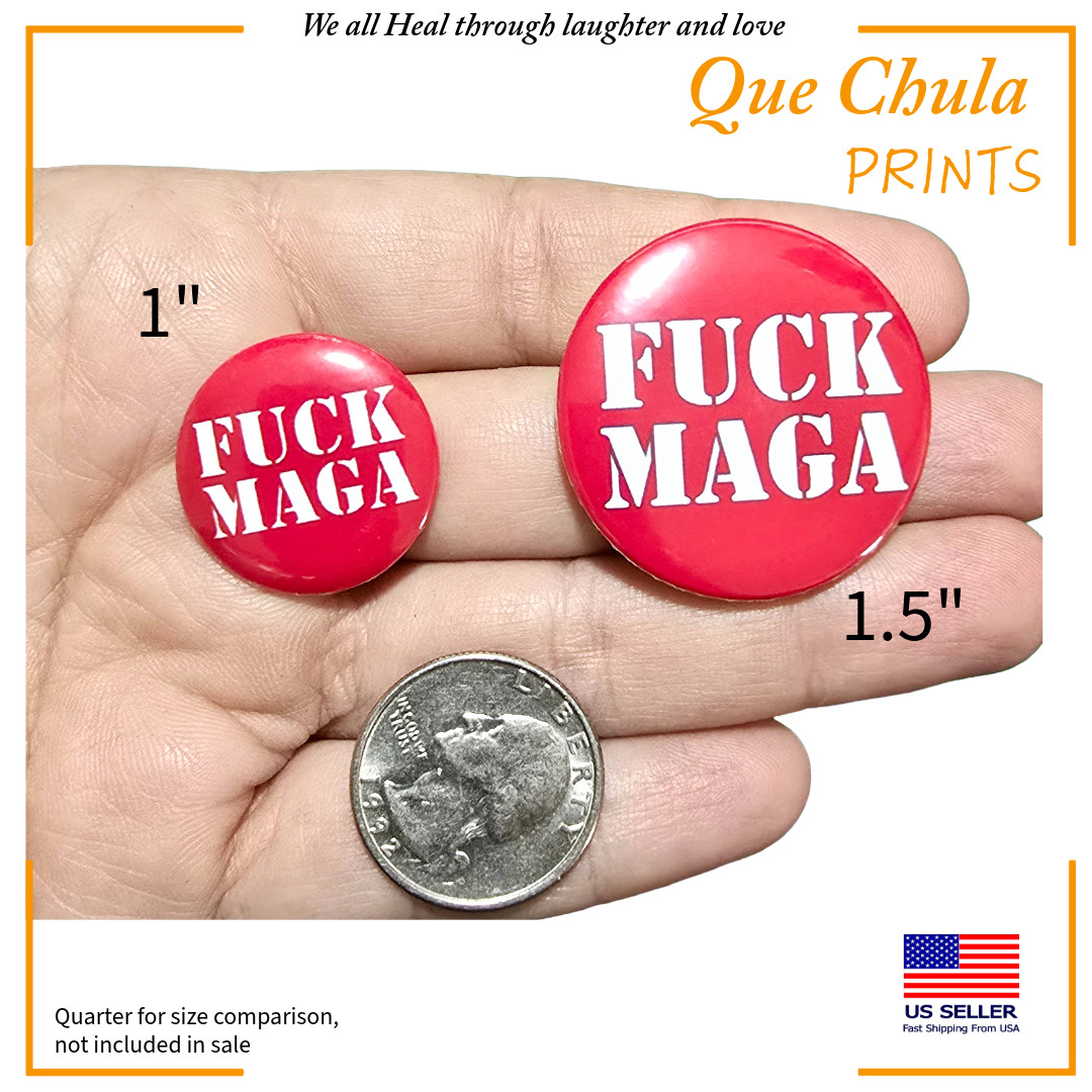 Anti- Trump Fck Donald Trump, Fck Ice, Fck Maga, FDT, button pin 3 set
