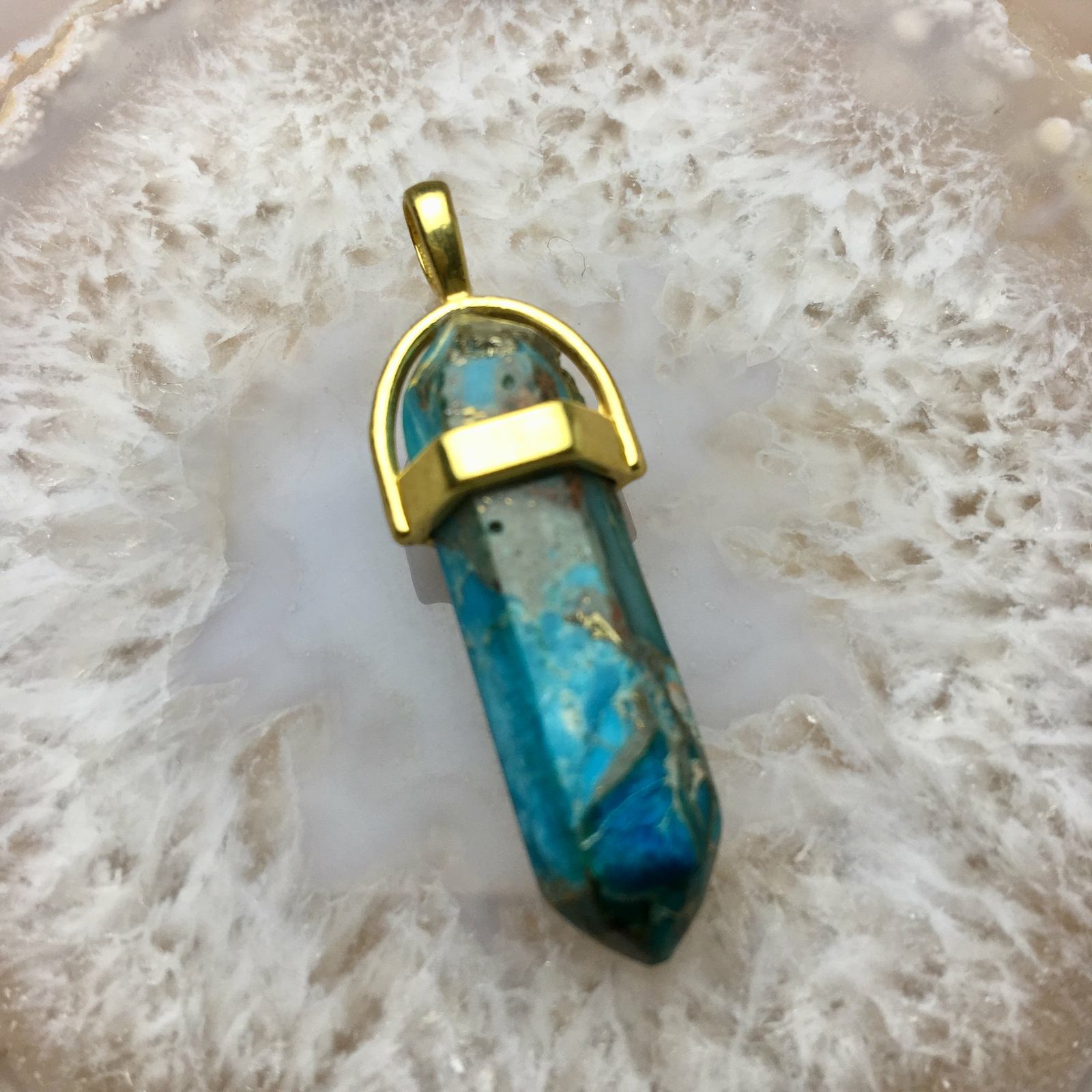 Sea Sediment Jasper Pendulum Pendant Healing Point 4 Colors Sold per Piece