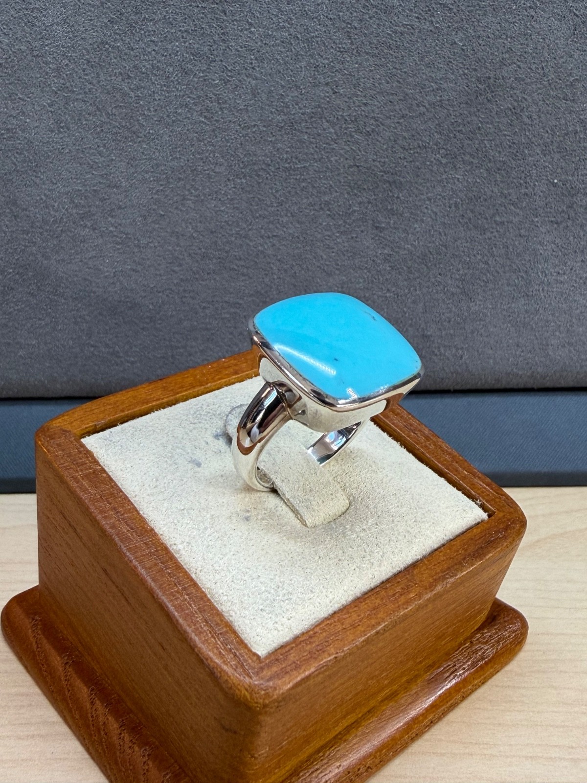 VTG SX 925 Sally C Treasures Sterling Silver Robin Egg Blue Turquoise Ring Sz 7