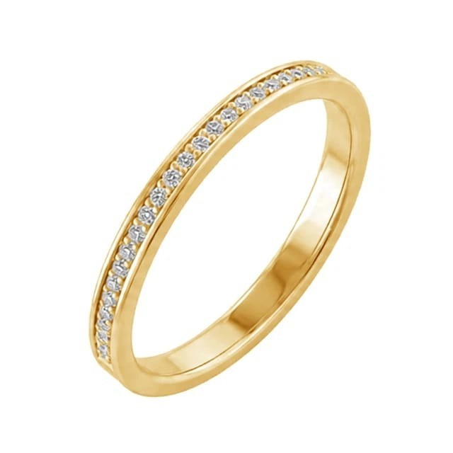 0.50 Ct Round Cut Lab Grown Diamond Wedding Band 14K Yellow Gold Plated 925