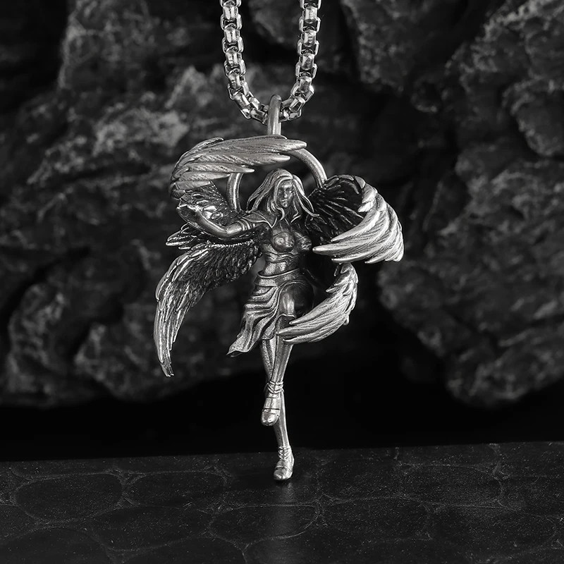 Angel Of The Highest Order Jewelry Vintage Silvery Sexy Goddess Pendant Necklace