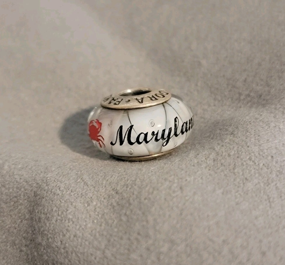 PANDORA Maryland Exclusive RARE Murano Glass Destination Charm With Box