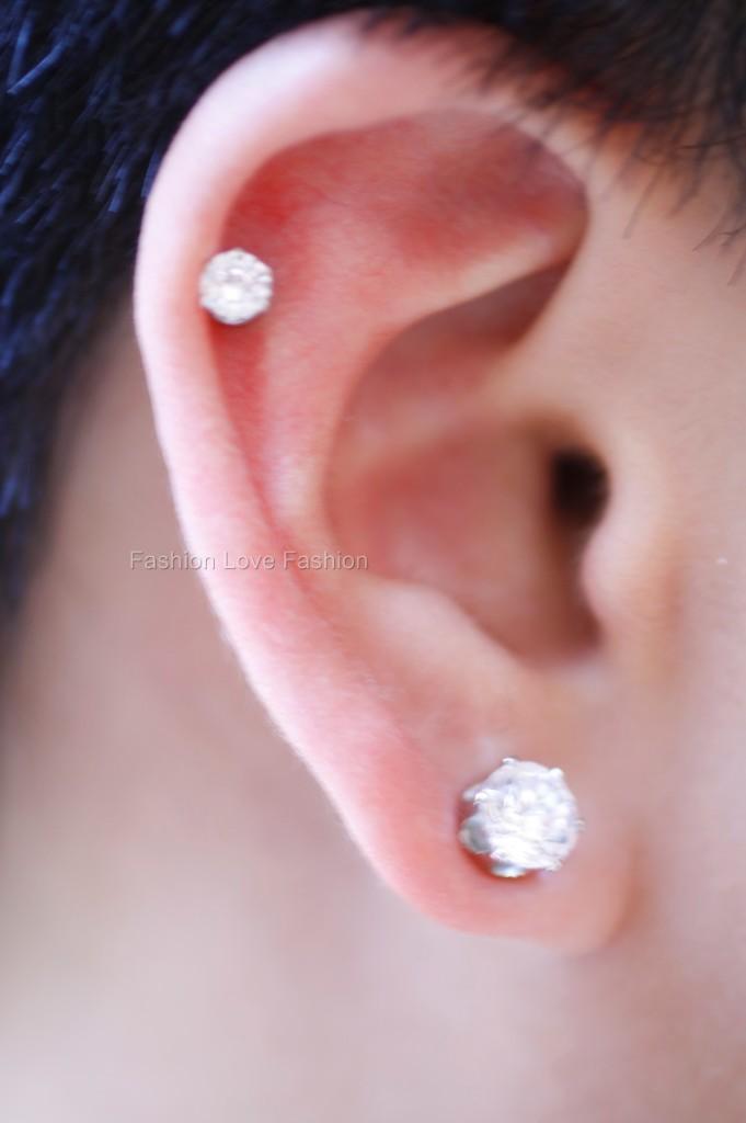3 PAIRS,CLEAR,MAGNETIC STUD EARRINGS,ROUND/SQUARE 4~9MM Men Women