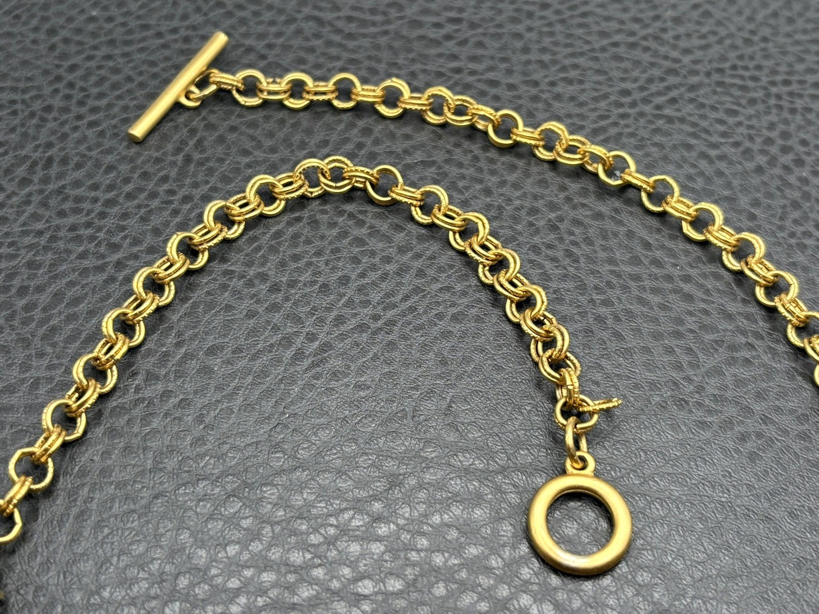 VTG Gold Tone Chinese Asian Style Coin Bib Charm Necklace Statement 23” Long