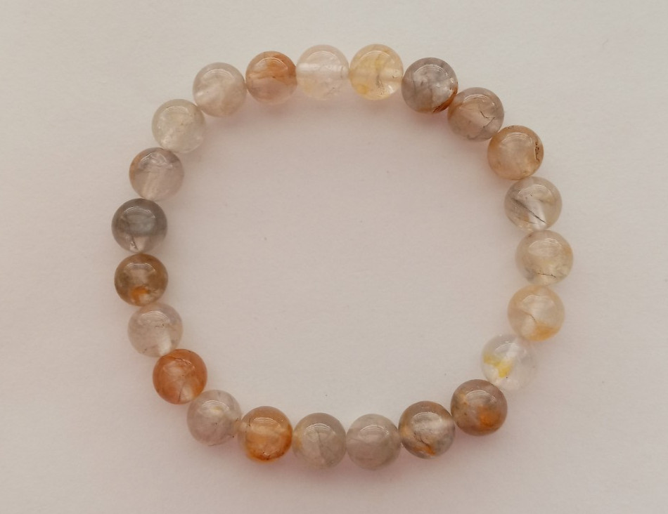 NEW 8MM CLEAR/GRAY/BROWN QUARTZ BRACELET , BUY ANY 2 GET 3RD FREE
