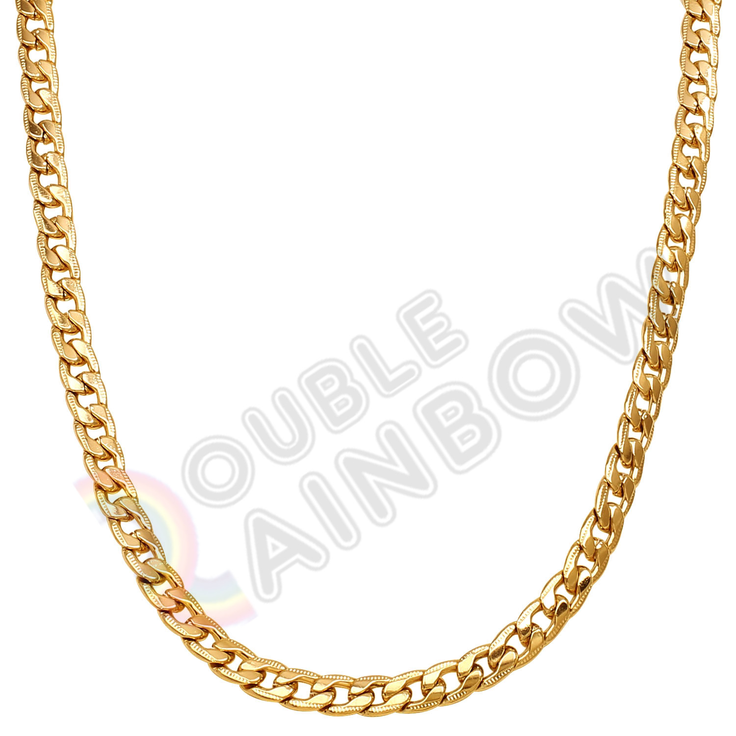18-36″Men Stainless Steel 8mm Gold/Silver Plated Diamond Cut Cuban Link Chain