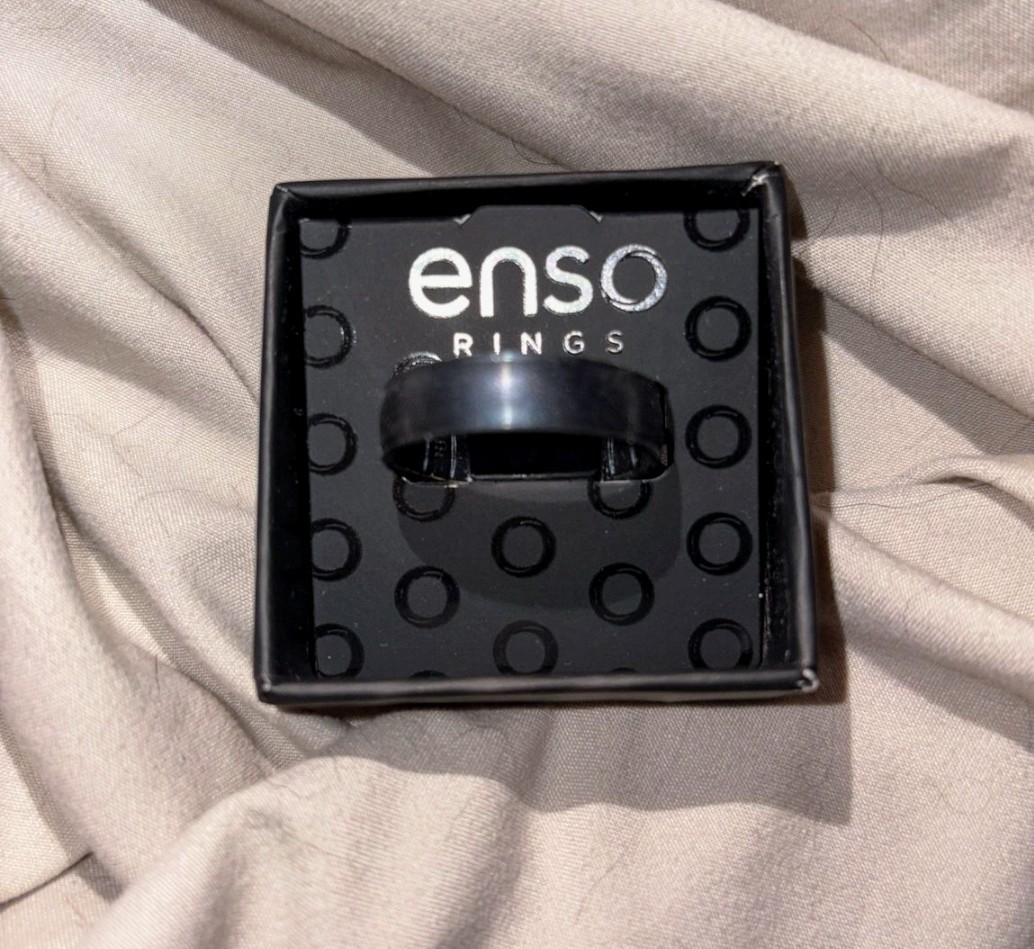 Enso Silicone Ring Unisex Size 13 Black Pearl Comfortable Flexible Accessory