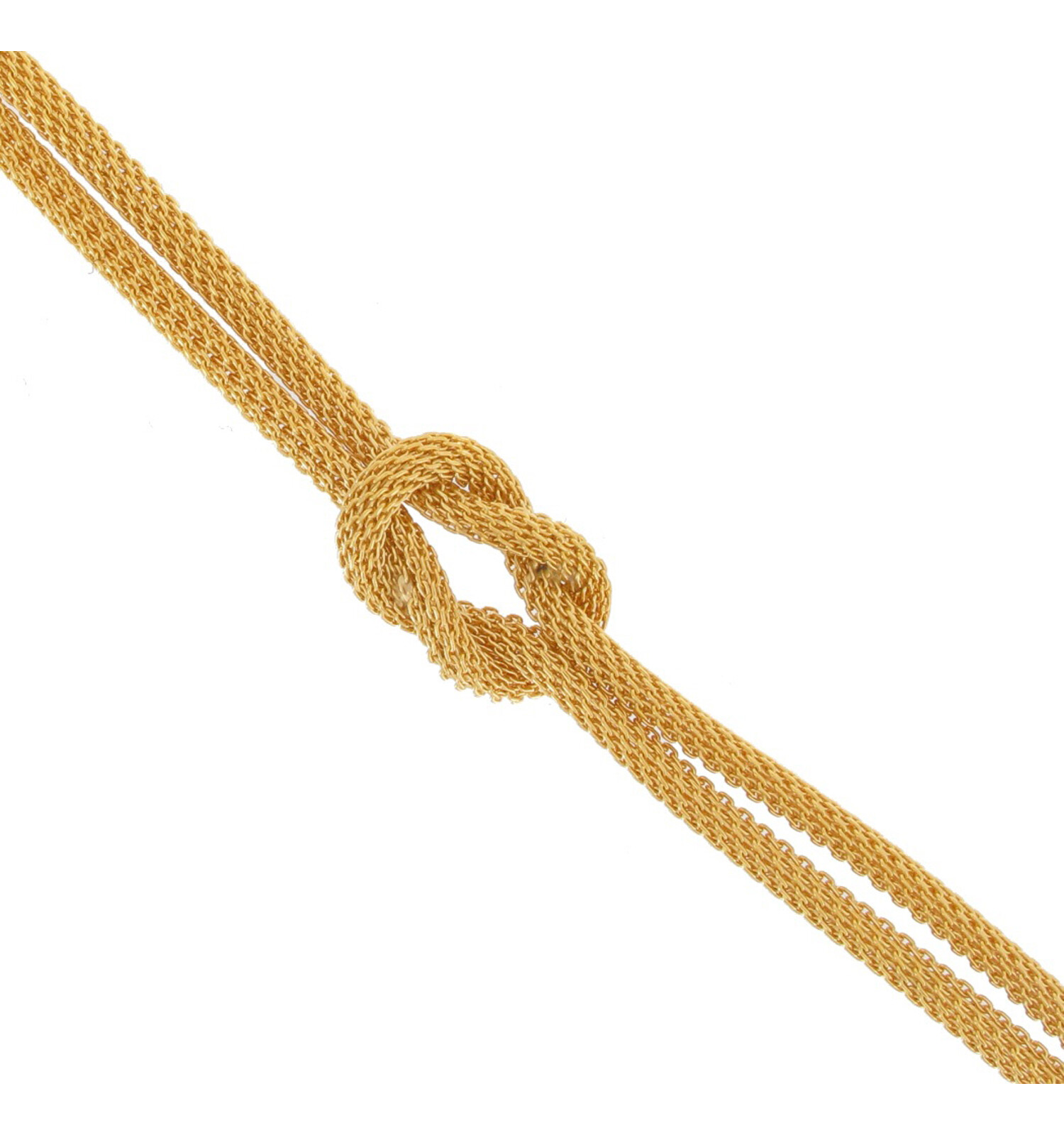 Ky & Co Yellow Gold Tone Mesh Knot Choker Necklace 11.5 -14″ Made in USA