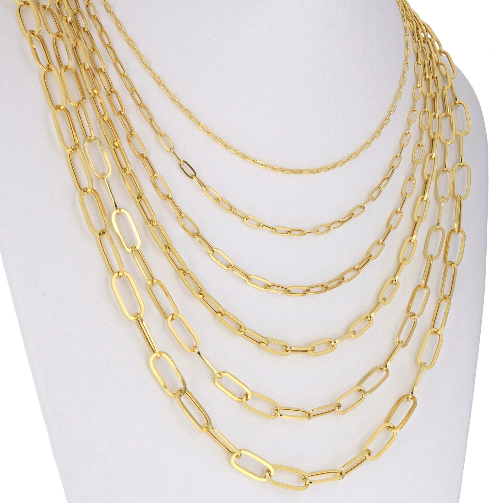 10k Yellow Gold Paperclip 2mm-9mm Chain Cable Rolo Necklace Mens Womens 16″-30″