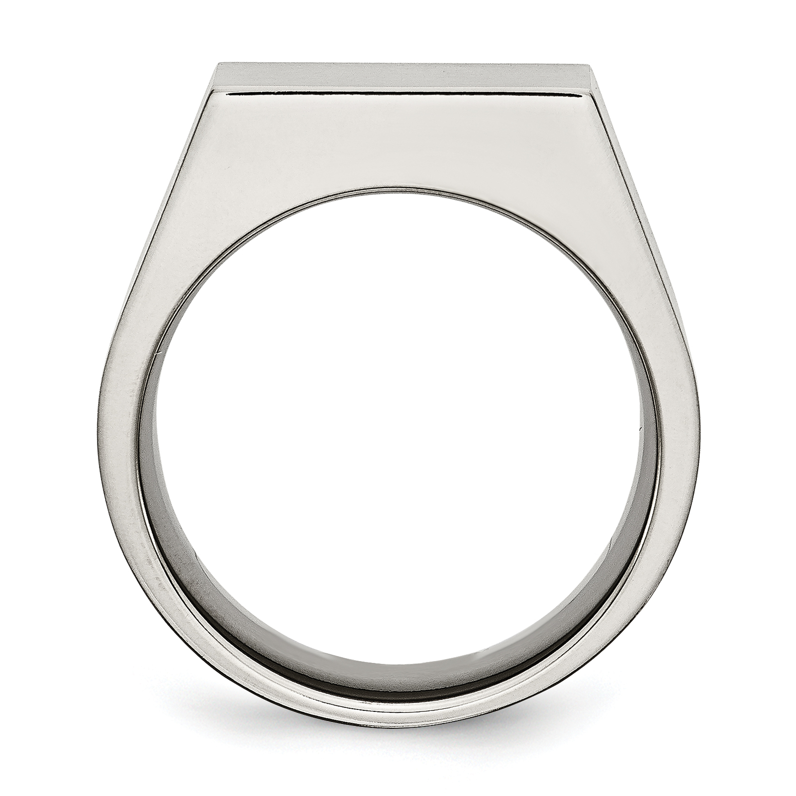 Chisel Titanium Brushed and Polished Signet Ring TB425