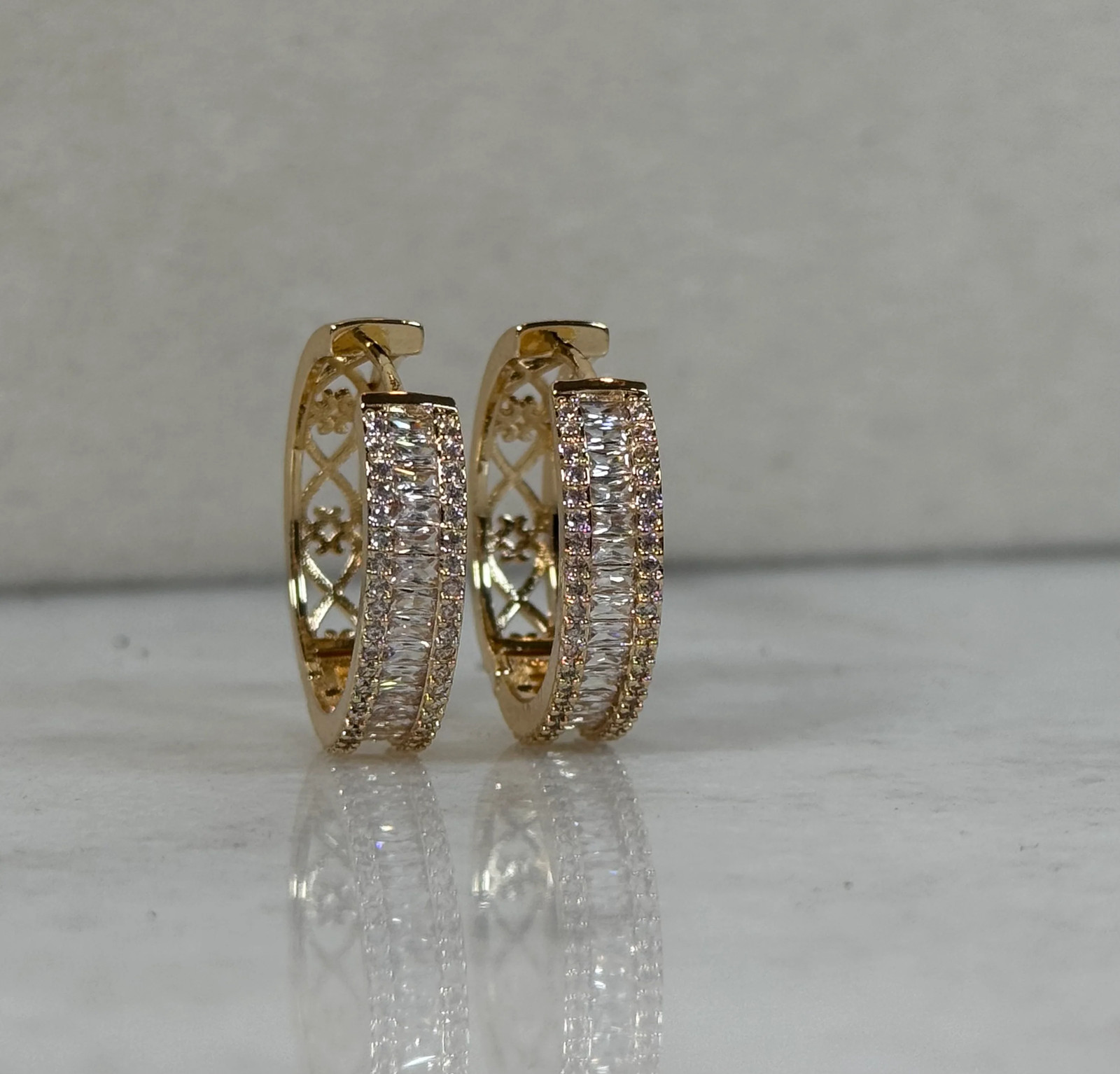 CZ Hoop Earrings Style 1