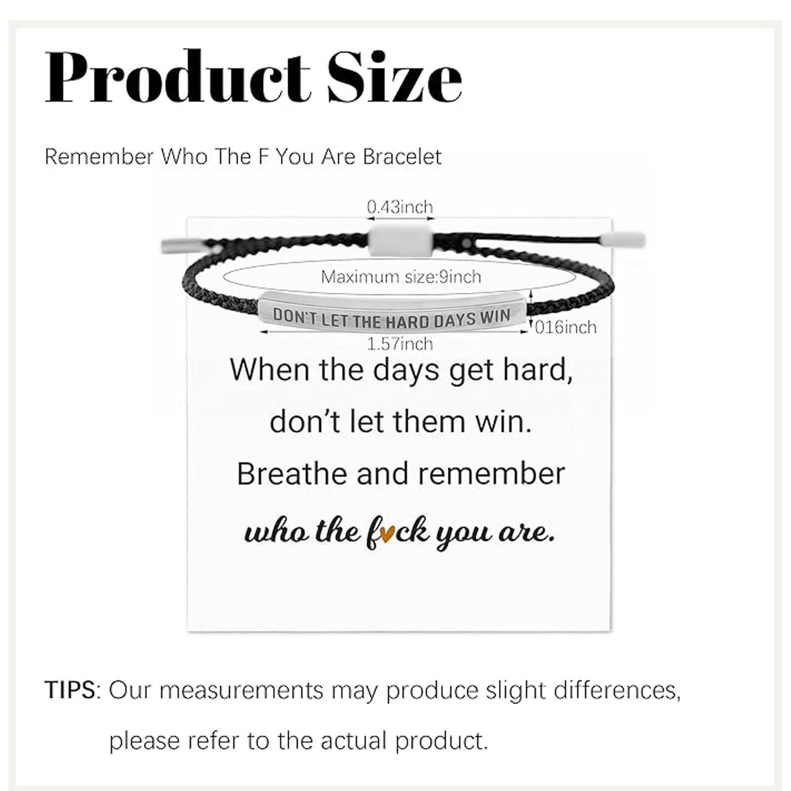 Dont Let the Hard Days Win Bracelet for Women Engraved Bracelets for Women Stain