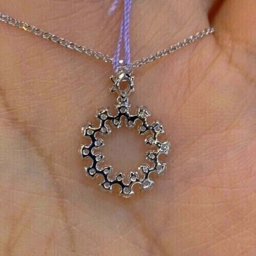 2.00 Ct Round Cut Diamond Oval Shape Pendant With Chain 14K White Gold Finish