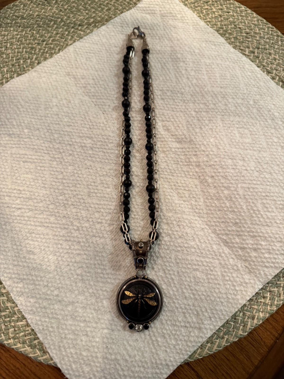 Vintage Mars and Valentine Dragonfly necklace medium length.