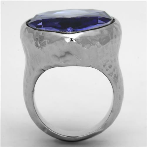 TK1426 – High polished (no plating) Stainless Steel Ring with Top Grade Crystal