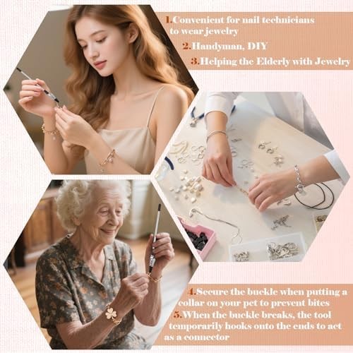 2 Pcs Bracelet Helper Tool, Portable Bracelet Helper Easy to Put on Yourself, Fa
