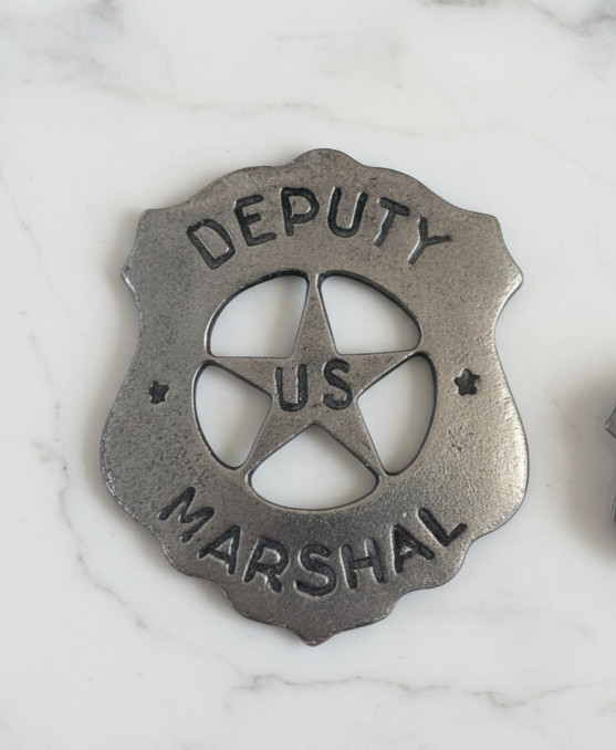Gunsmoke US Marshal 1.75″ Pewter Badge Western Movie Wild West Dodge City