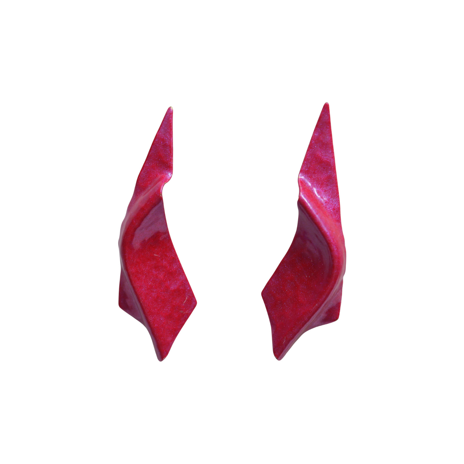 Pink Purple Twisted Acrylic Push Back Stud Earrings – 1 3/4 Inches