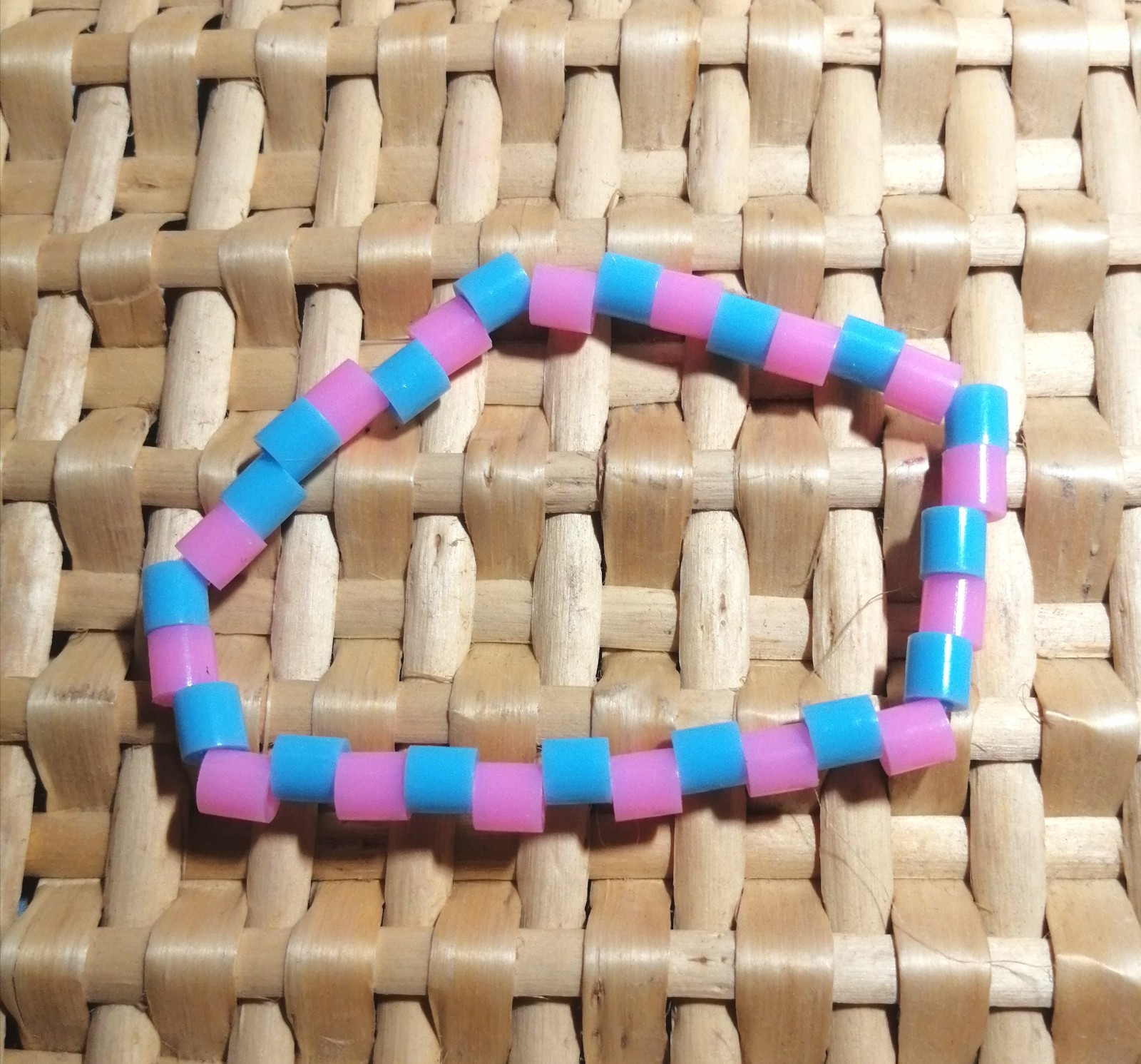 Sky Blue & Summer Sweet Pink Beaded Bracelet