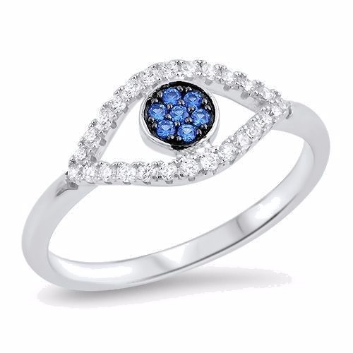 USA Seller Evil Eye Ring Sterling Silver 925 Best Price Jewelry Gift Selectable