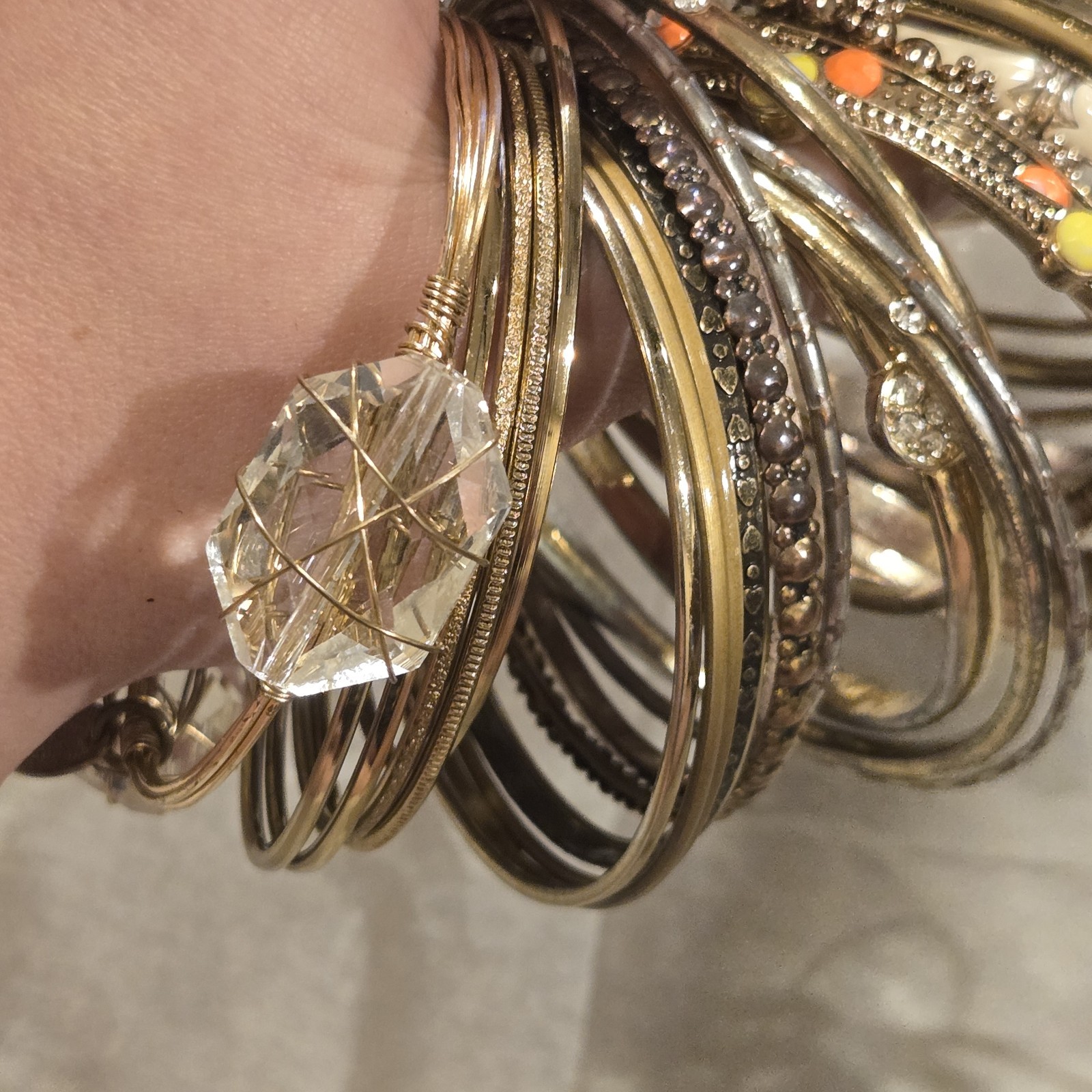 Gold and Silver Bangle Bracelet Set. 30 Pc