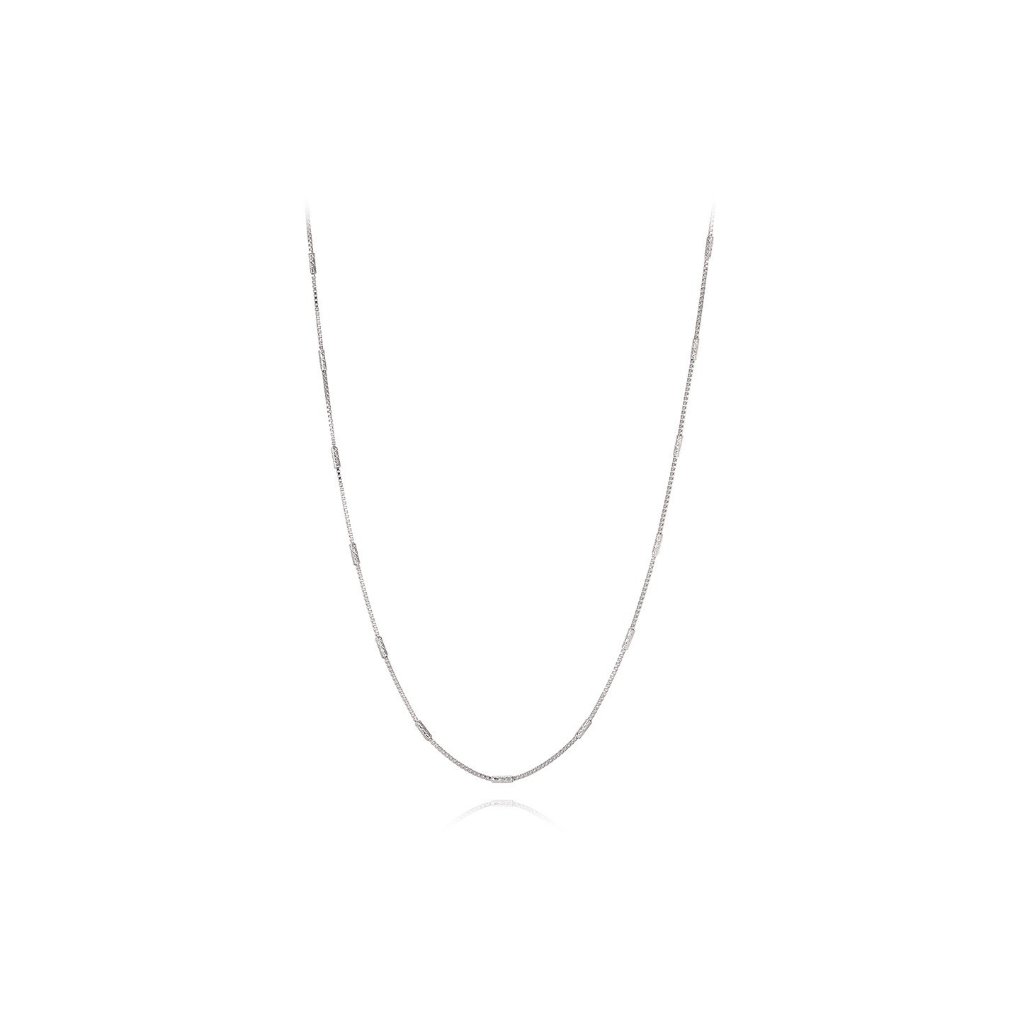 Layered Basic White Chain Necklace – Copper Alloy Plated, Simple Choker