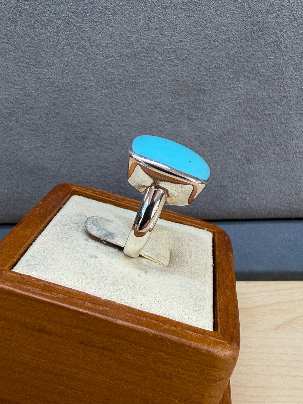VTG SX 925 Sally C Treasures Sterling Silver Robin Egg Blue Turquoise Ring Sz 7
