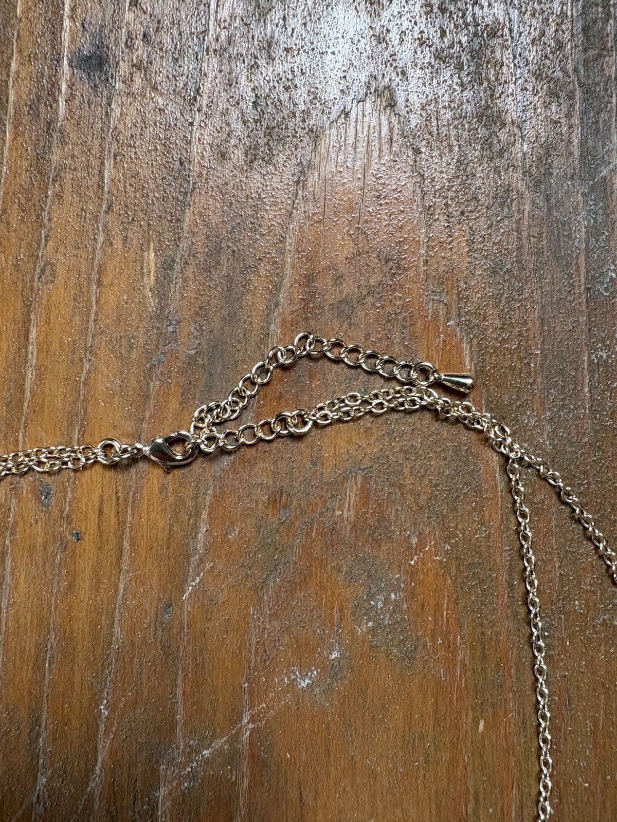 Gold Tone Layered Chain Necklace Round Coin Pendant Adjustable Costume