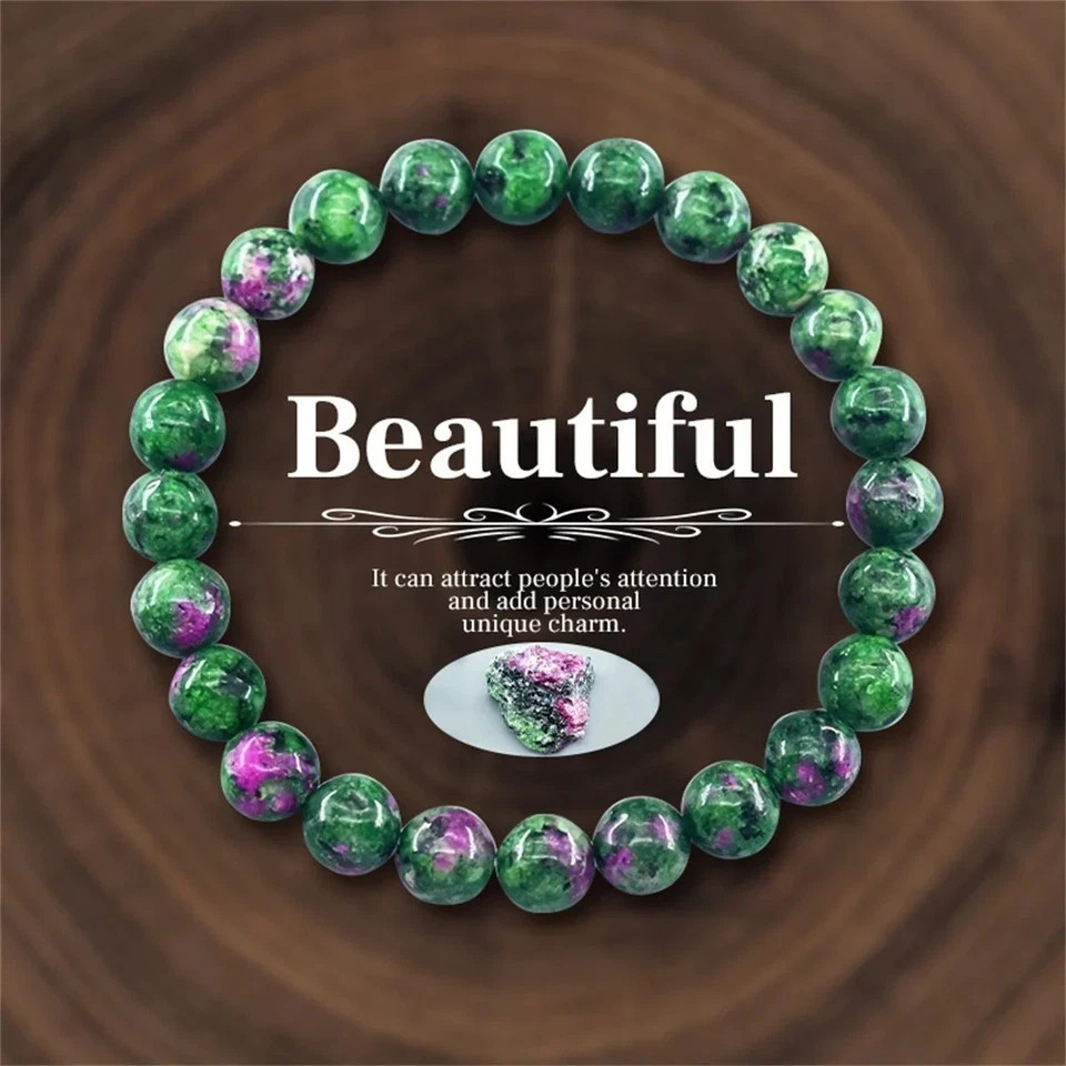 Natural Stone Symbolic Beaded Bracelet Women Men Anxiety Relief Protection Money