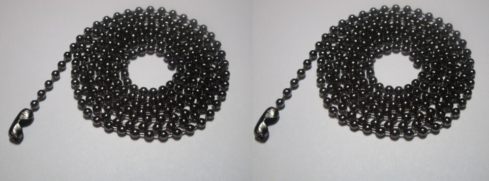 (2) 30″ Gun Metal Black Military Dog Tag Chain 2.4mm Ball Bead