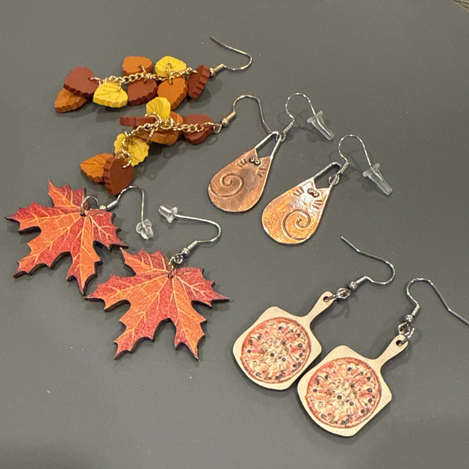 Four sets of fall themed hook, earrings brand new never worn fast shipping