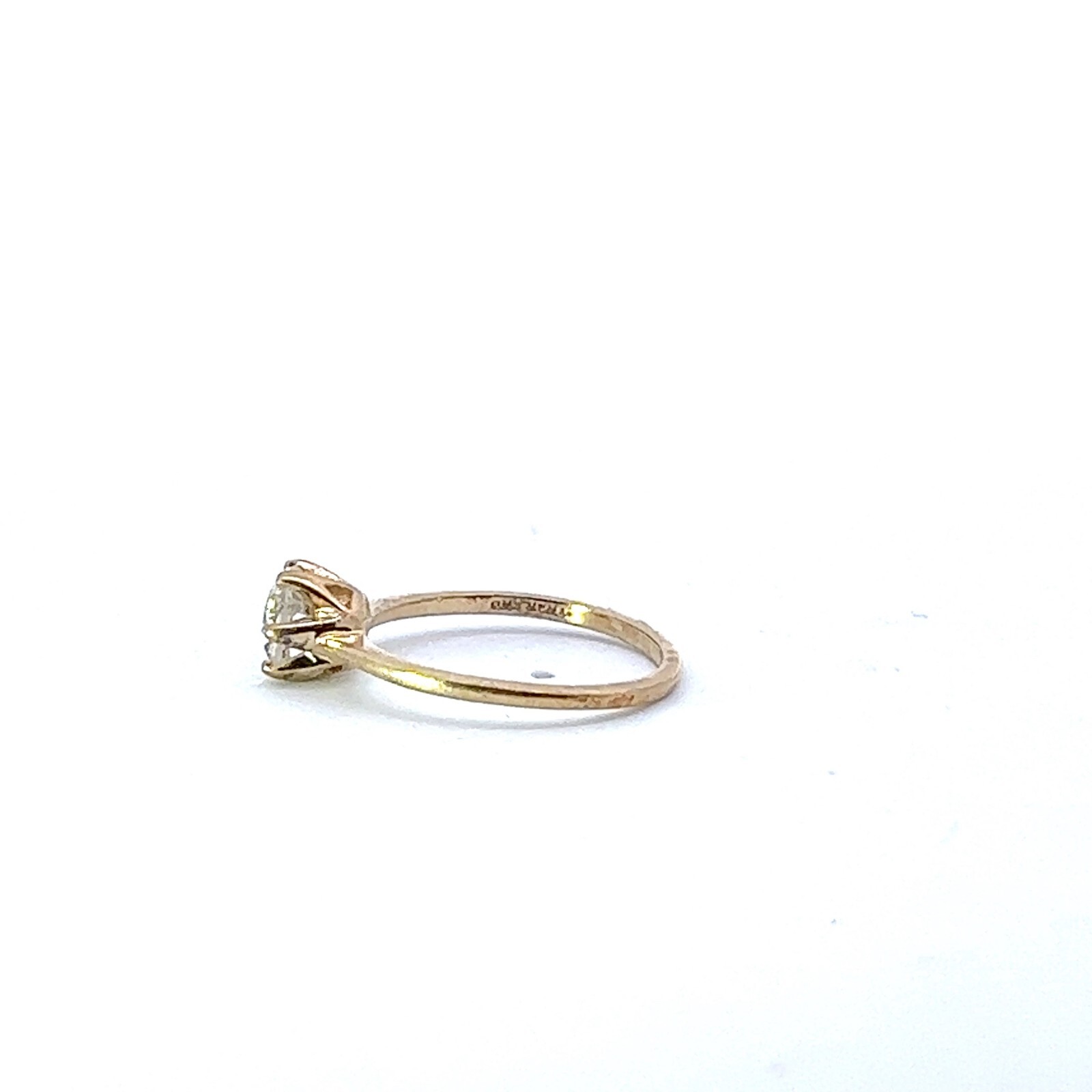 Sterling Silver Gold Tone 5.8mm Lab Created Aquamarine -0.80ct Solitaire Ring