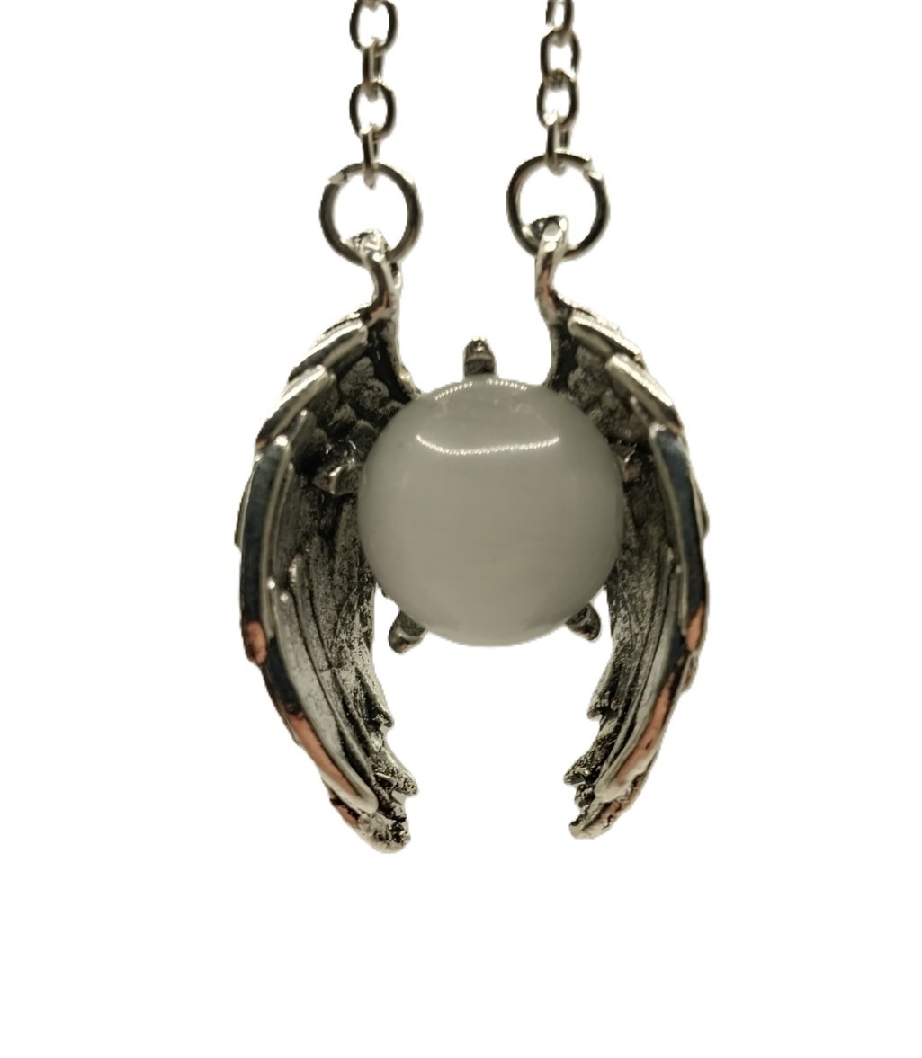 Unique Retro Ghost Wings Crystal Angel Pendant Necklace Fashion Jewelry