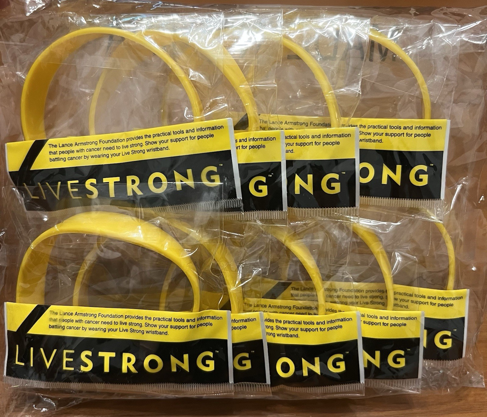 NEW!!! Original Lance Armstrong Livestrong Bracelets – Lot of 9 Unopened – Adult