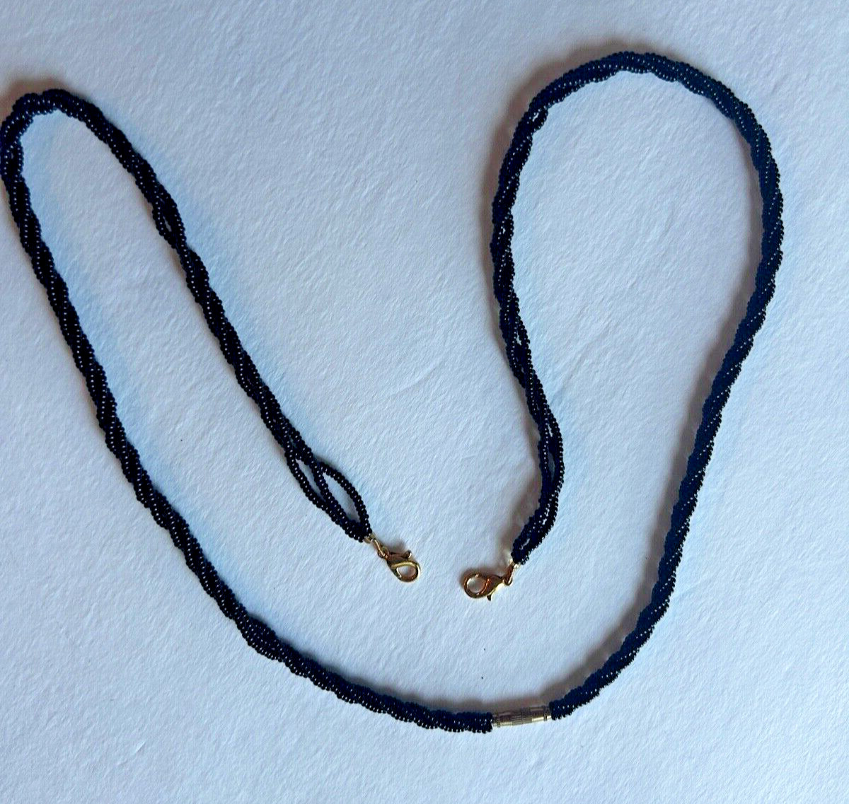 Multi-Strand Glass Bead 27 inch Necklace with 2 clasps & a lock + Fast Shipping