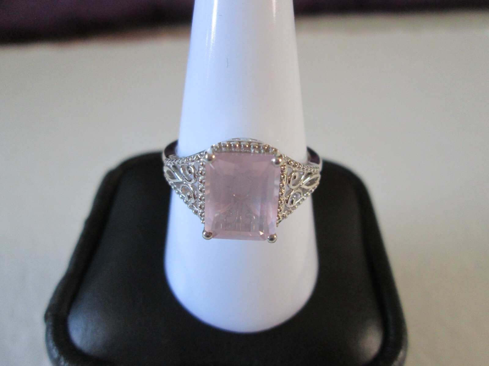 Galilea Rose Quartz Platinum over Sterling Silver Ring (Size 7) 3.00 ctw