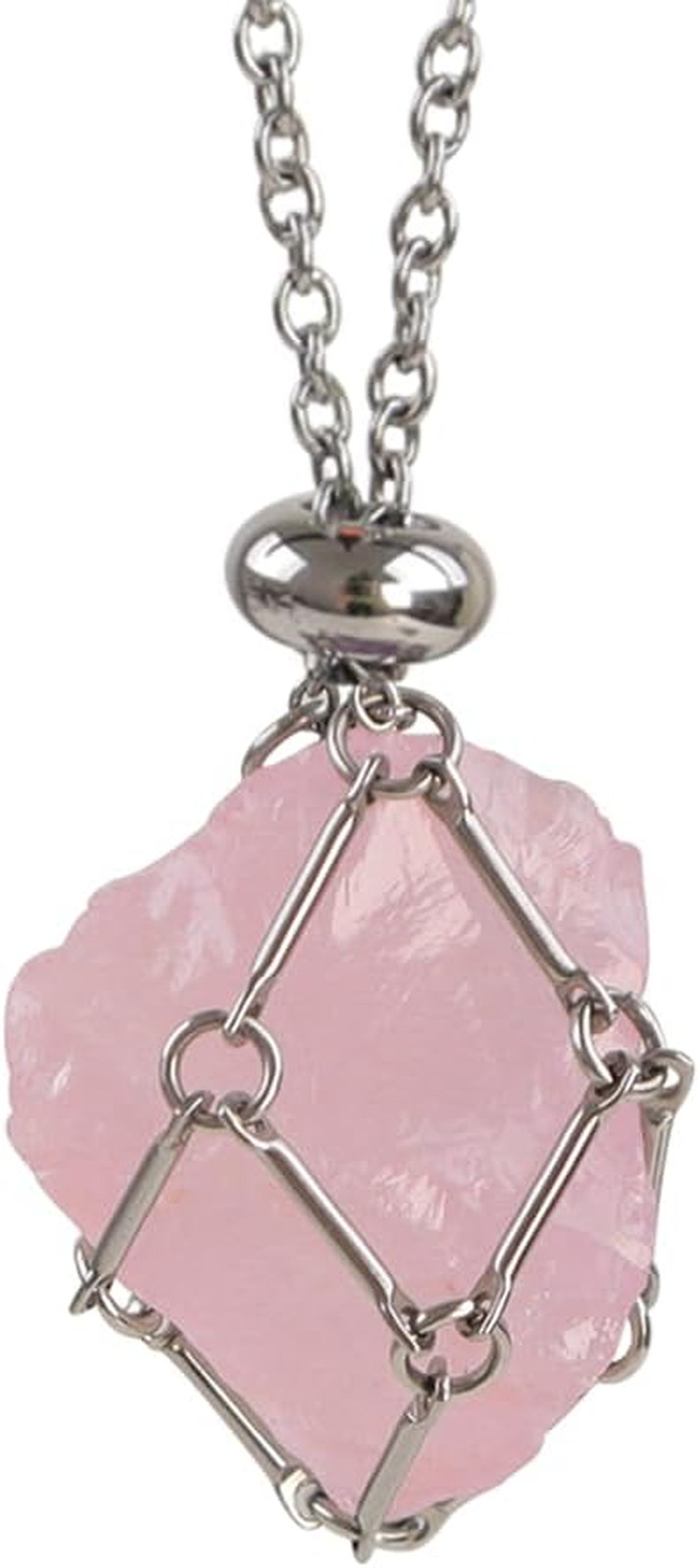 Handmade Crystal Holder Necklace – Stainless Steel Cage for Stone, Crystal Penda