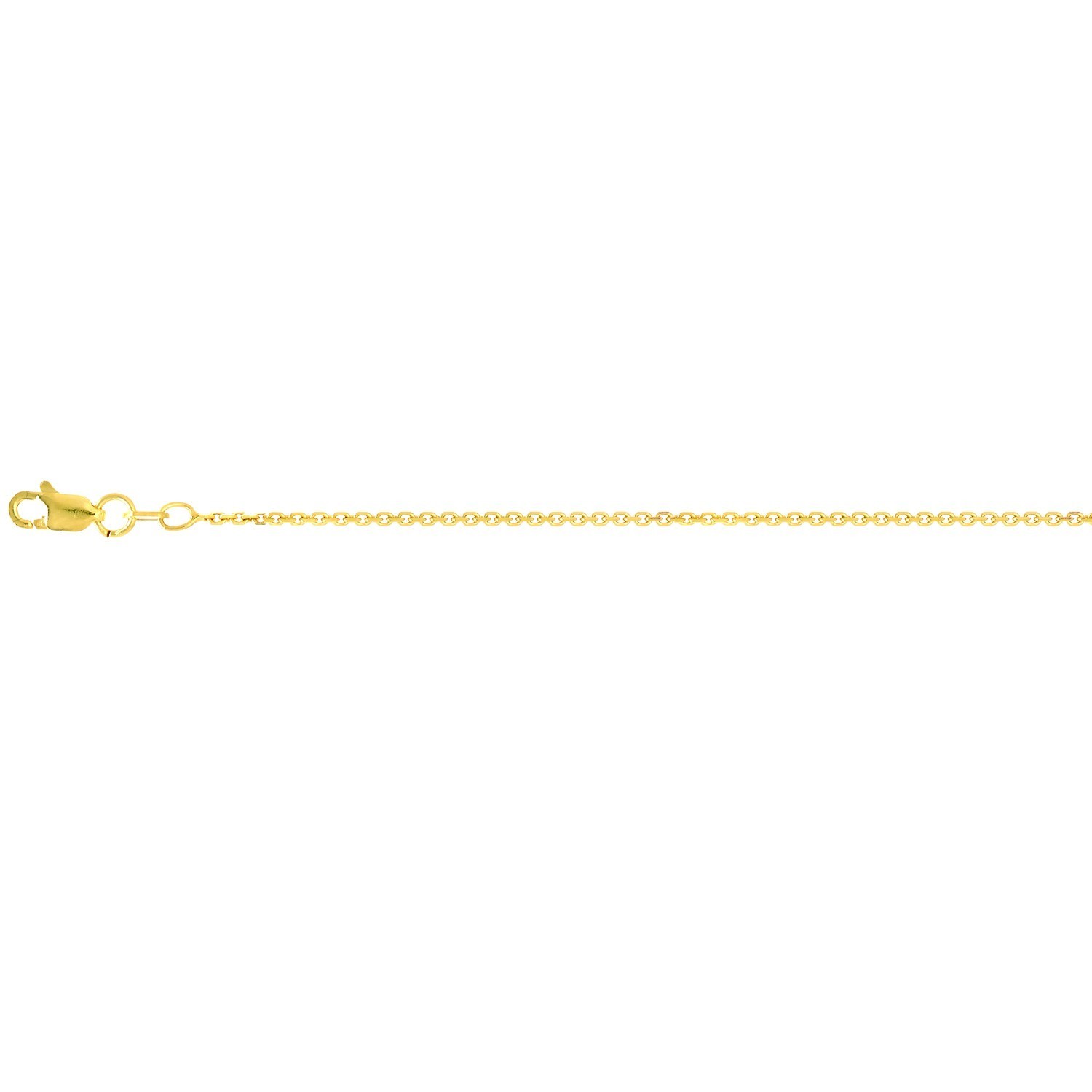 Technibond 1.4mm Cable Chain Necklace 14K Yellow Gold Clad 925 Sterling Silver