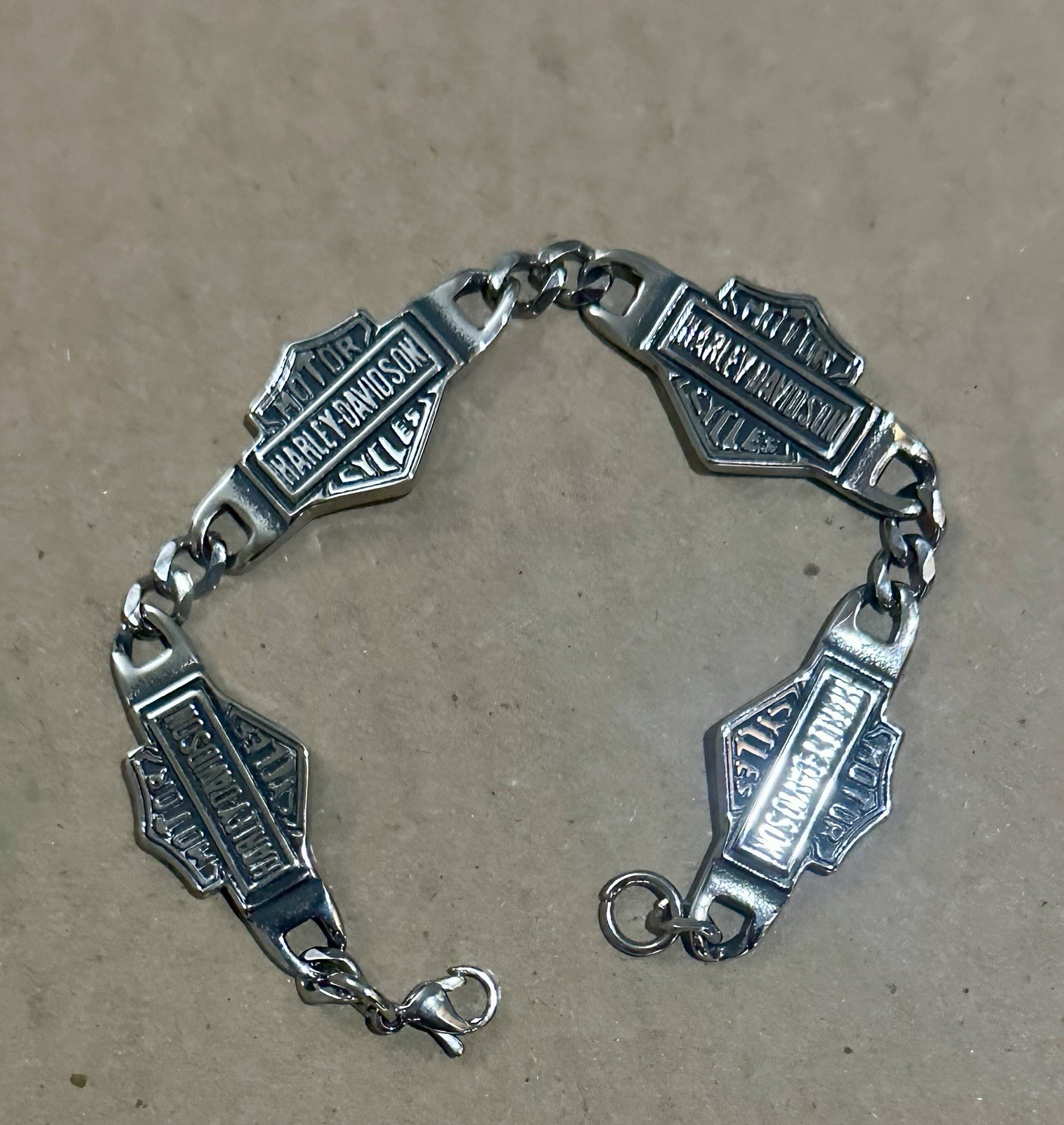 Stainless Bracelet Harley Bar And Shield Davidson Unisex Sportster Glide 9’’