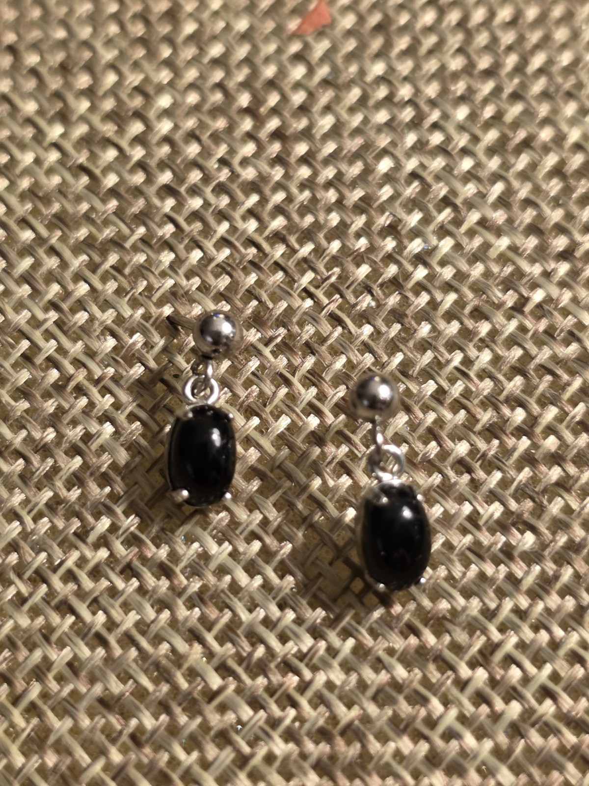 Black Onyx And Silver Plated Dangle Earrings