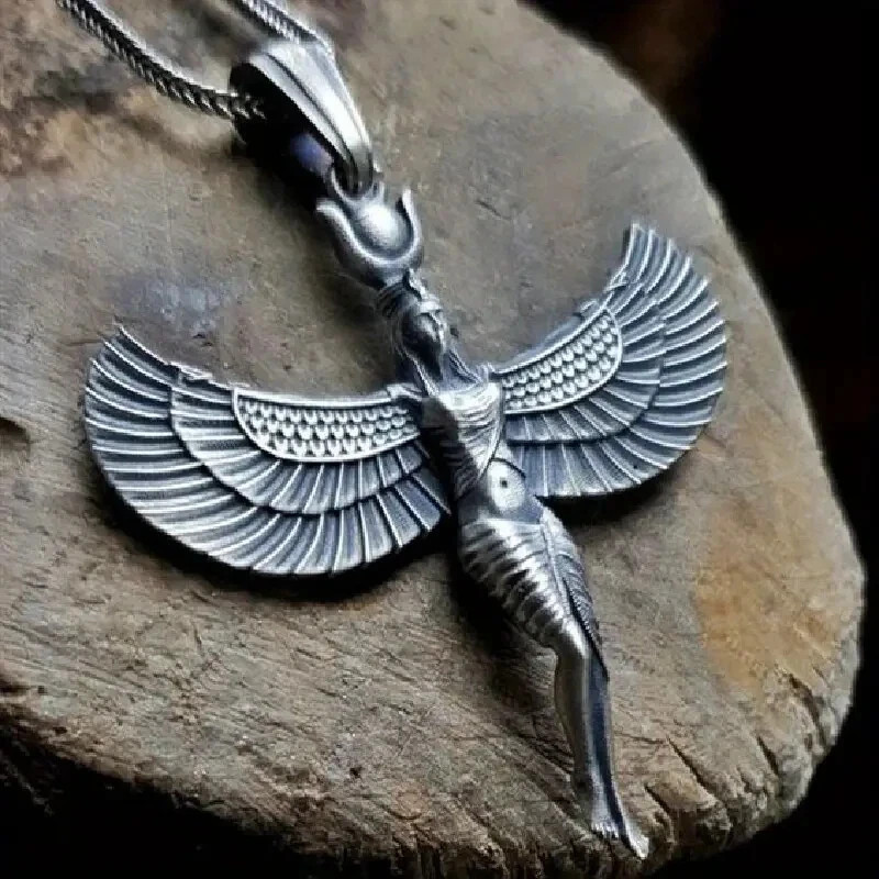 Silver Egyptian Goddess Pendant & Necklace
