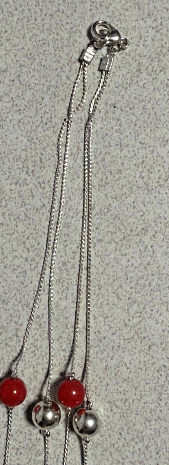 Red White Blue 32” Long Multi Strand Necklace Patriotic Star Stripe Beaded 250th