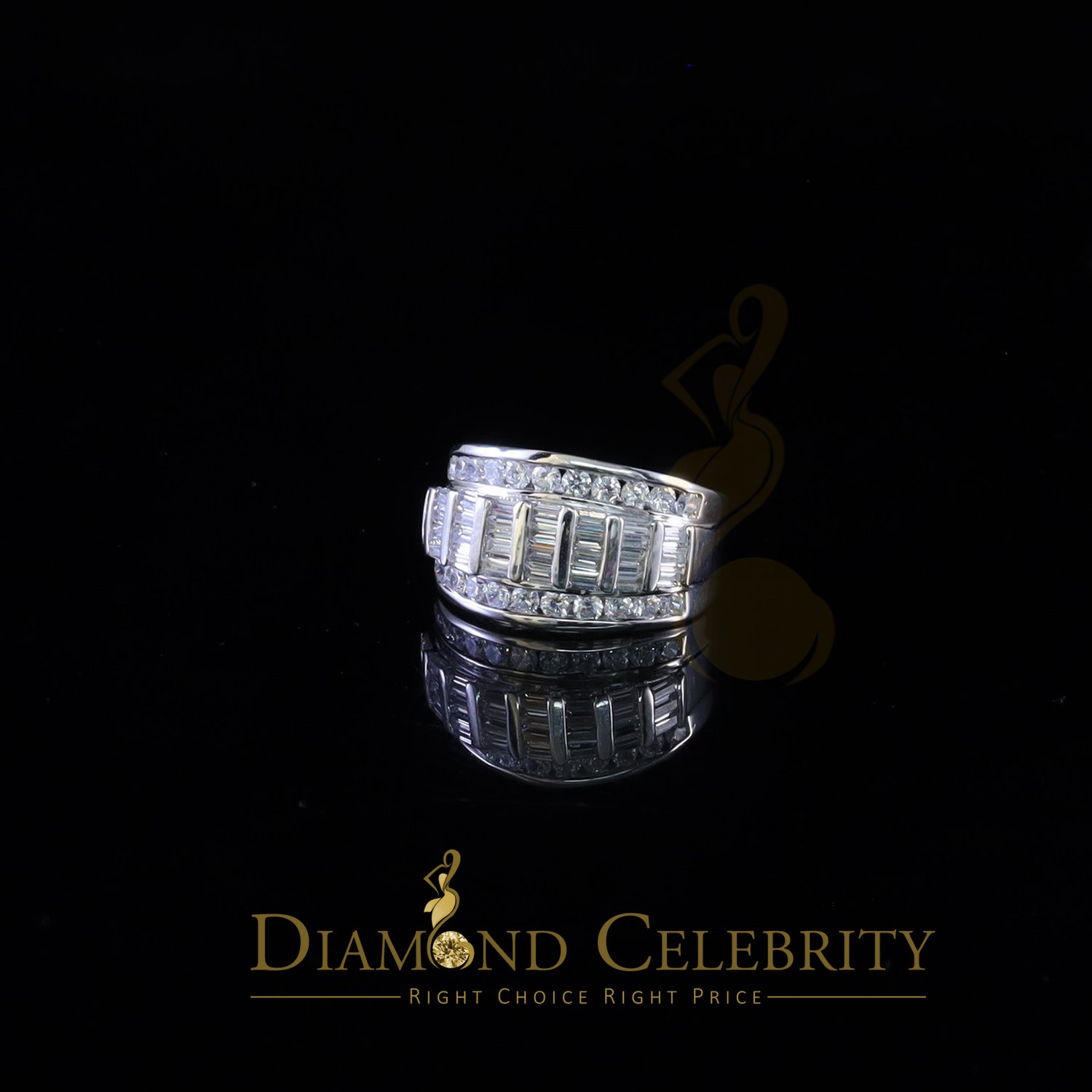 925 Sterling Silver White 5.80ct Cubic Zirconia Bugget Women’sMen’s Ring Size 8