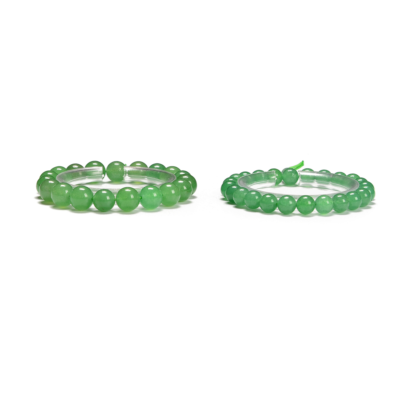Green Aventurine Smooth Round With Guru Beaded Bracelet Size8mm 10mm 7.5”Length