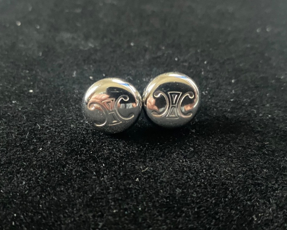Women’s Celine Mini Stud Round Earrings – Silver Tone
