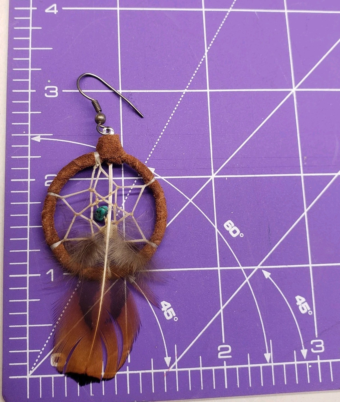 Brown Bohemian Earrings Dream Catcher Feather Earrings- Boho Long Tassel Stylish